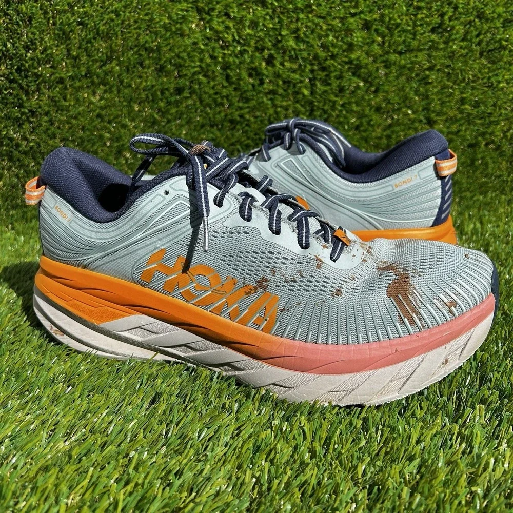 Hoka One One Shoes Women Size 11 Women's Bondi 7 Running Blue Haze Black Iris